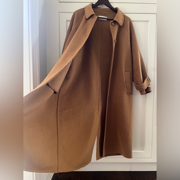 Another Plain wool coat women Sz. S/M dark beige Design by Korea Quiet luxury - Picture 6 of 12
